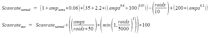 Formel für die Scanrate (normal und Testuni)